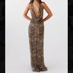 Peppermayo Elysia Maxi Dress Leopard